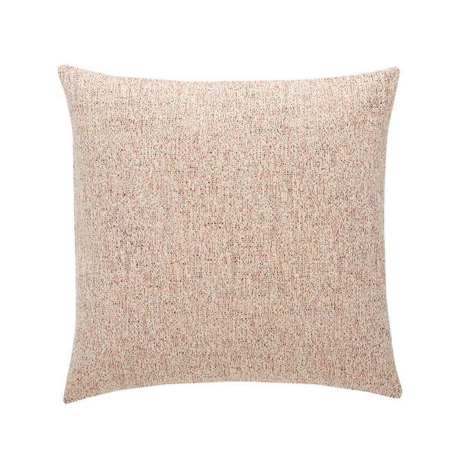 Hubsch Cushion with Filler, Velour/Polyester, White/Orange