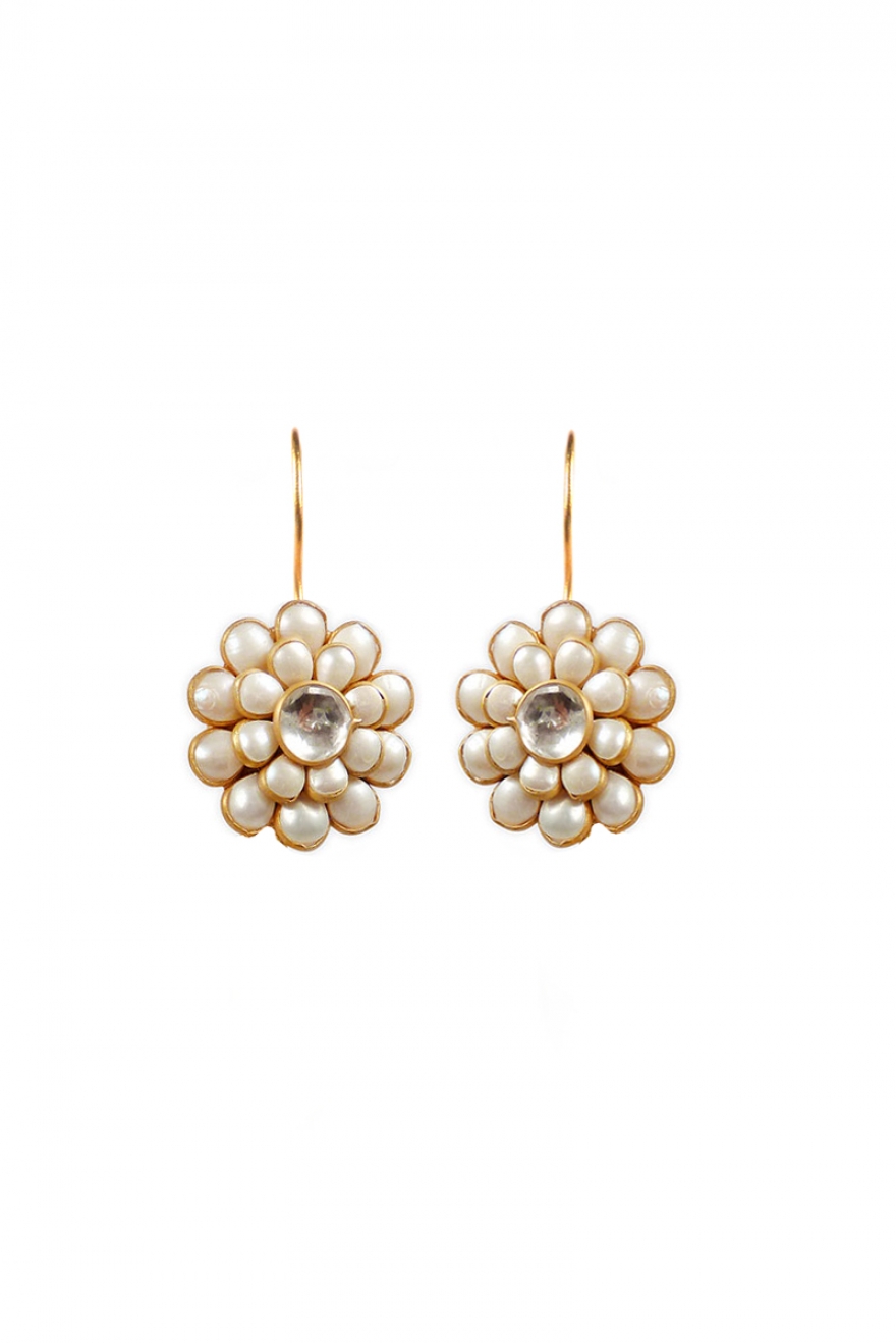 Atelier Mon Gold Pearl Flower Earrings