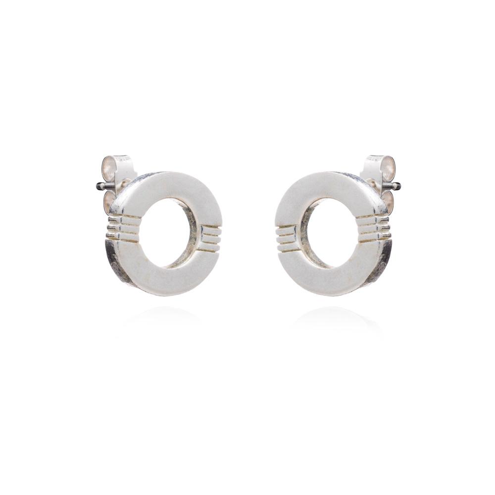 Cabbage White Silver Infinity Studs