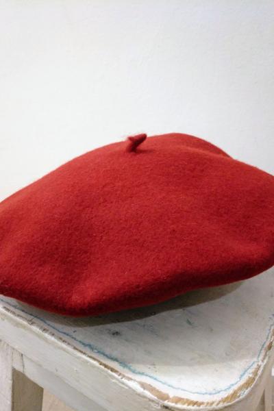 Elosegui Red Merino Wool Beret
