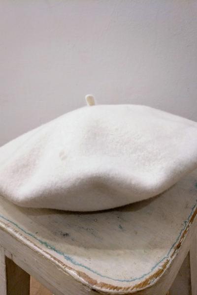 Elosegui White Merino Wool Beret
