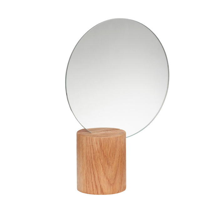 Hubsch Table Mirror, Wood, Nature, Round