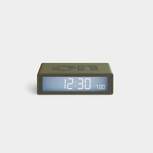 Lexon Design Khaki Flip Travel Alarm Clock