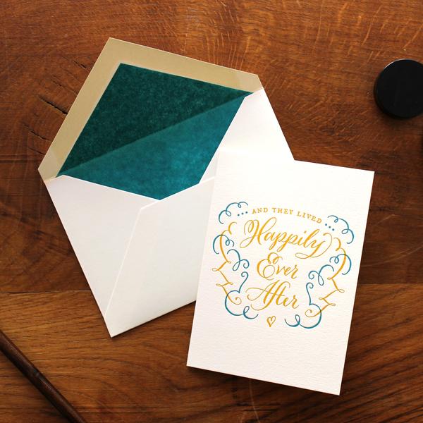 Meticulous Ink Happily Ever After Wedding Letterpress Greetings Card