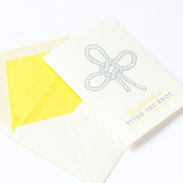 Meticulous Ink Tying The Knot Congratulations Letterpress Greetings Card