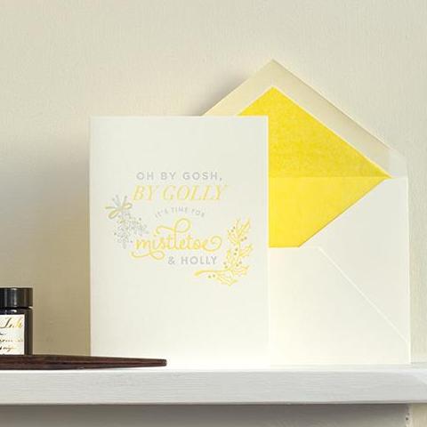 Meticulous Ink By Gosh By Golly Letterpress Christmas Card