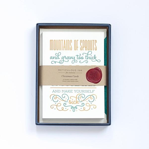 Meticulous Ink Mountains Of Sprouts Letterpress Christmas Card - Box Set