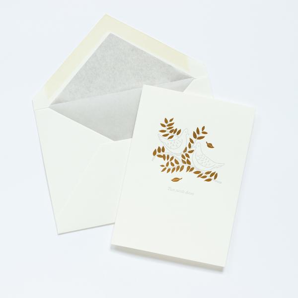Meticulous Ink Two Turtle Doves Letterpress Christmas Card 