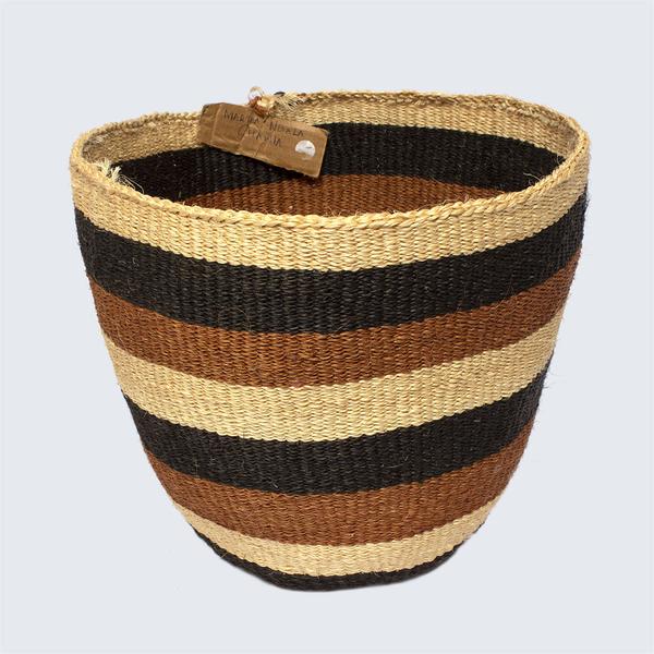 Kenyan Traditional Large Sisal Basket Martha Thick Bands