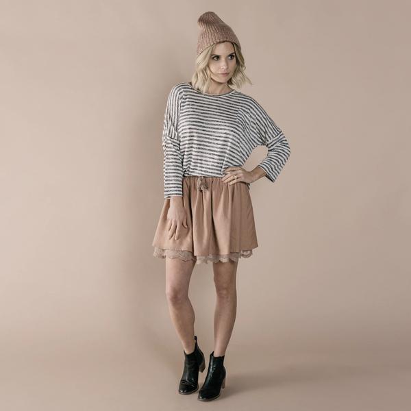 Rylee + Cru Mini Skirt Truffle Woman