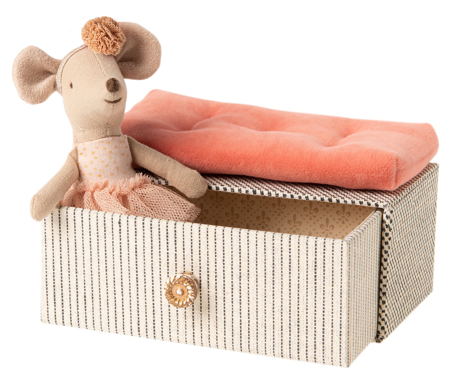 Maileg Little Sister Dance Mouse in Daybed