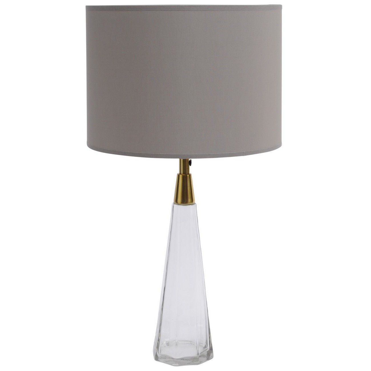 The Libra Company Clear Glass Faceted Small Bedside Lamp