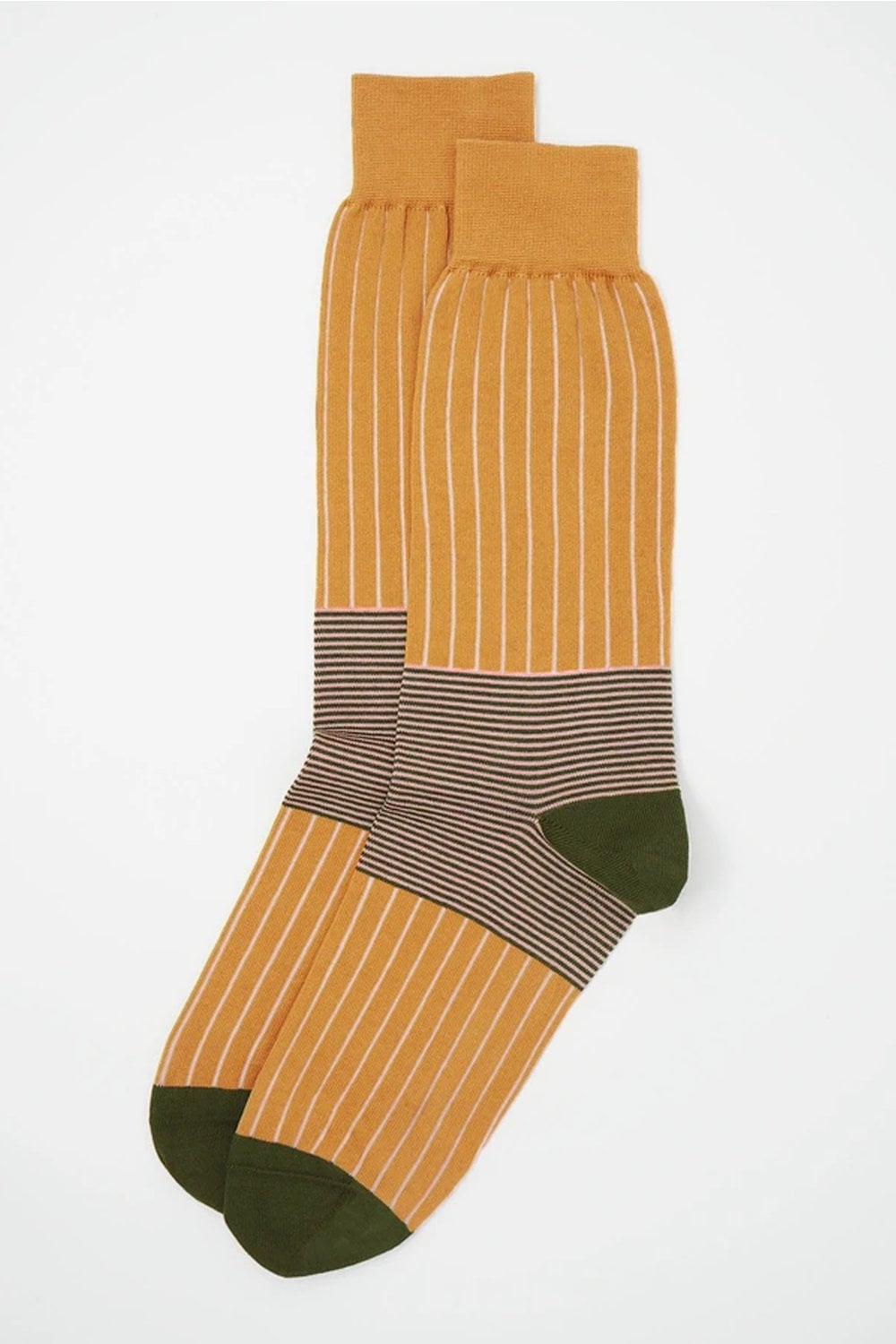 Oxford Stripe Socks in Mustard