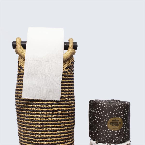 Ghanaian Hand Woven Tubular Toilet Roll Holder Haze