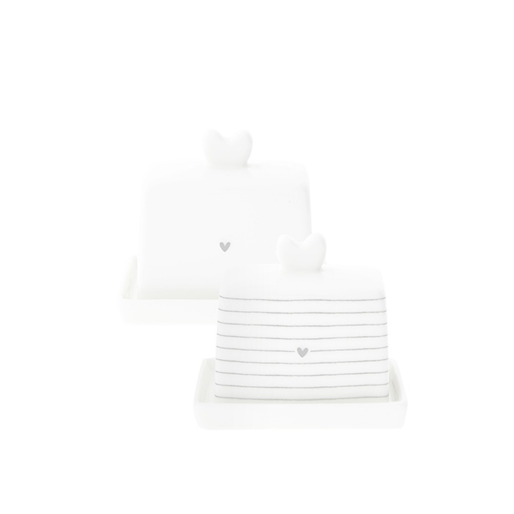Scottie & Russell Grey and White Small Butter Dish