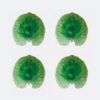 COSTA NOVA Unique Green Glazed Alchemille Ceramic Leaf - Set of 4