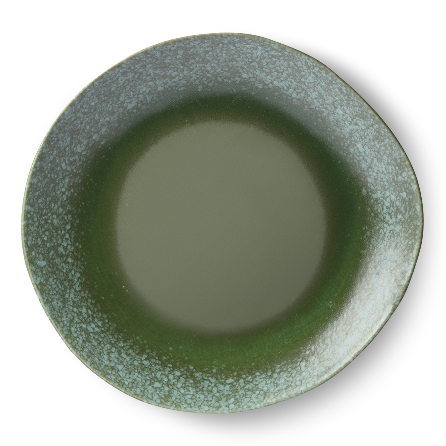 HK Living 70s ceramics: dinner plate, green (set of 2)