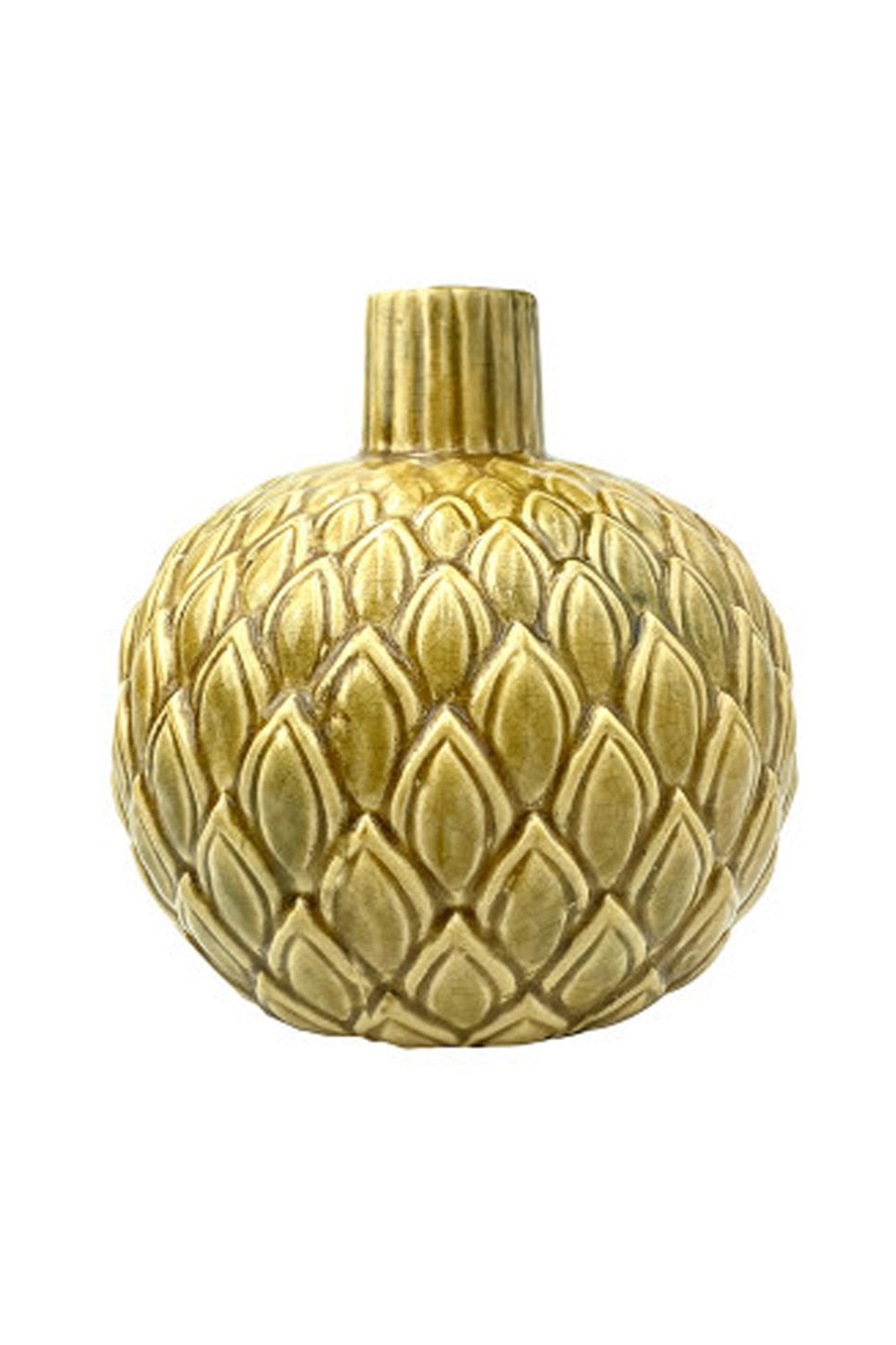 Vanilla Fly Vase With Leaf Design