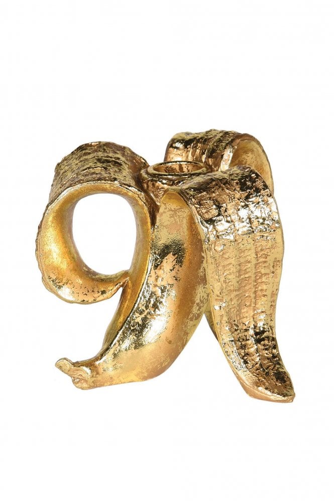 The Home Collection Gold Banana Candle Holder