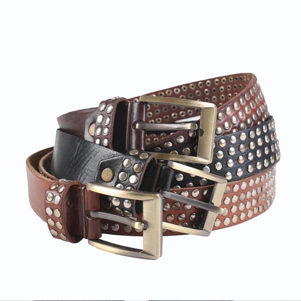 Studded Rivets Leather Belt