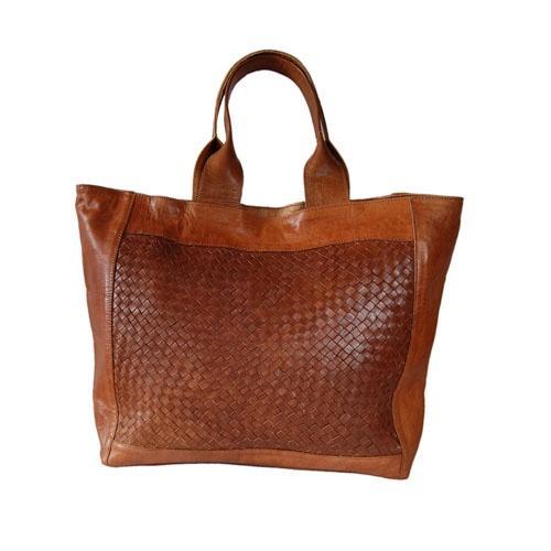 Tan Detail Woven Tote