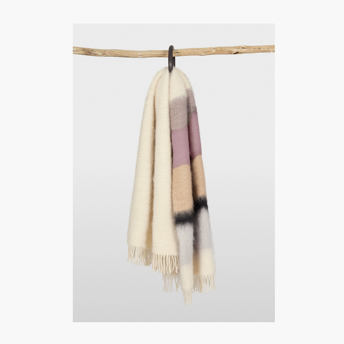 Mantas Ezcaray Serenity No. 21 Striped Mohair and Wool-Blend Throw 