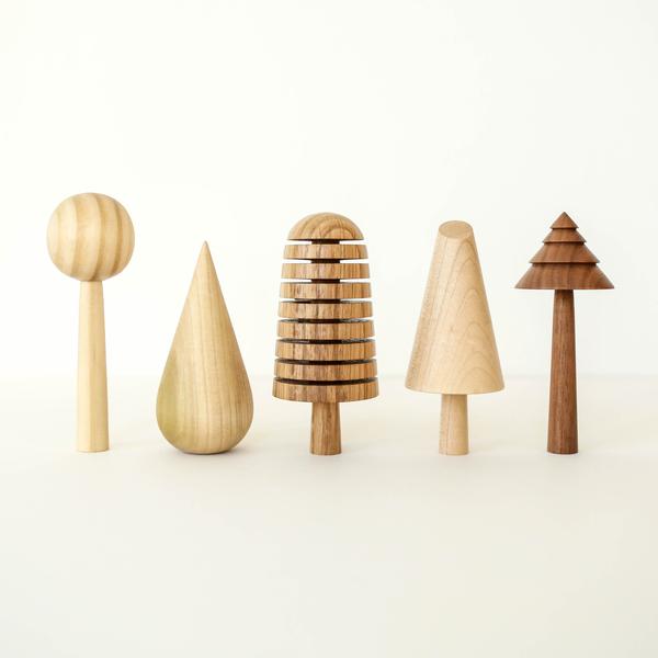 Trouva: Single Hand Turned Small Wooden Tree Group 3