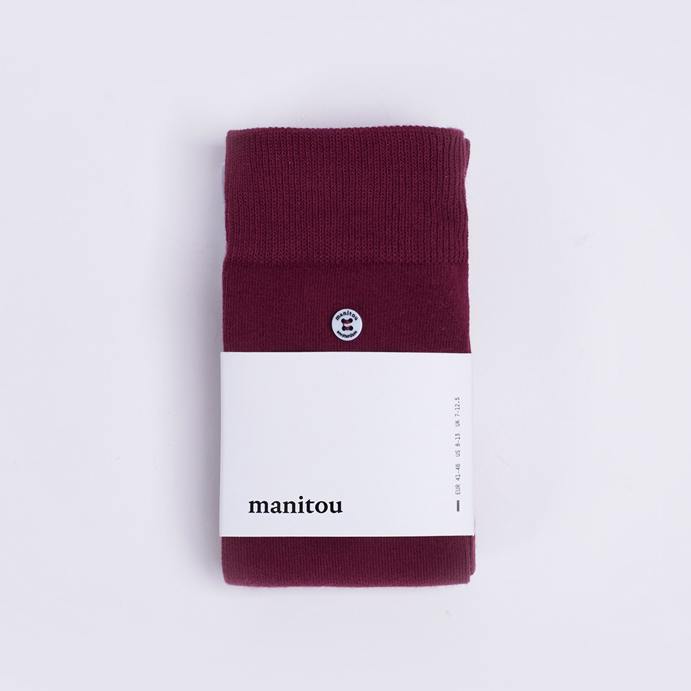 Bordeaux Red Cotton Socks