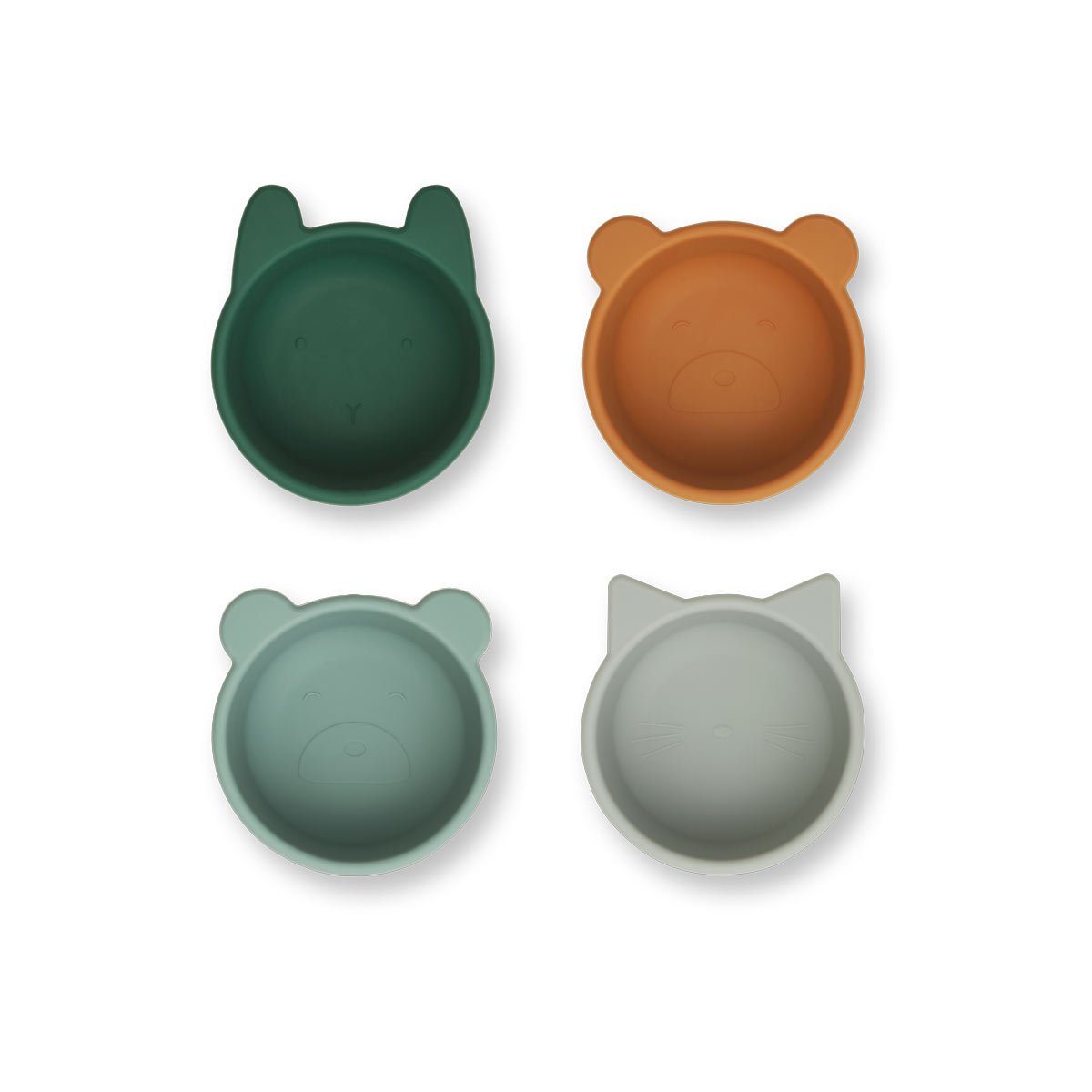 Green Multi Mix Malene Silicone Bowls 4 Pack