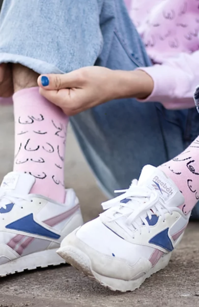Eat Mielies Boobs Socks Pink