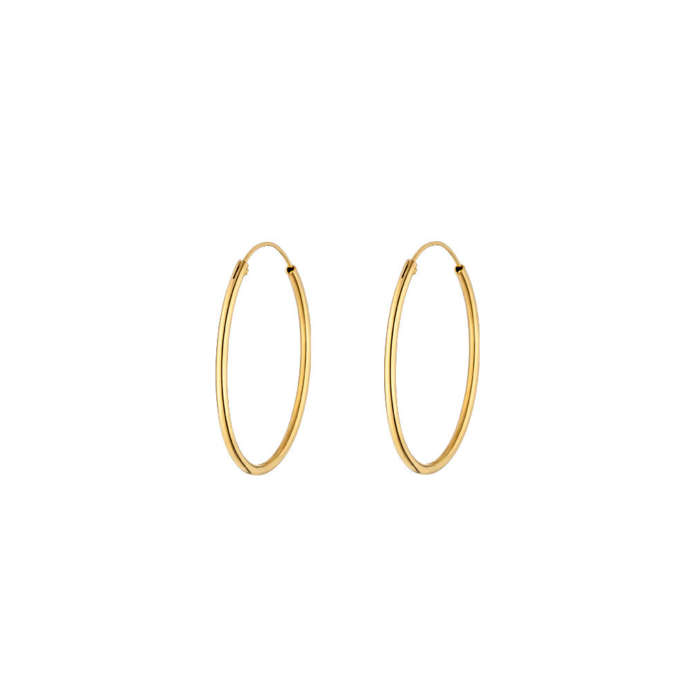 leaf jewellery Creole Earrings Pure, 30mm, 18K Yellow Gold Plated