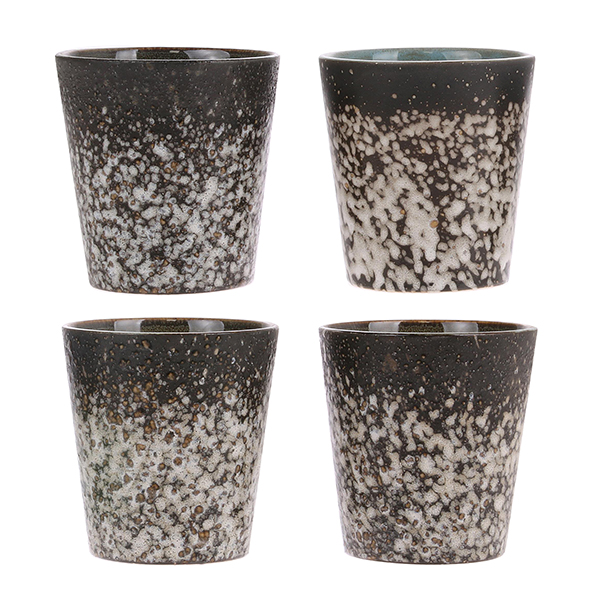 HK Living  70s Ceramics: Coffee Mugs, Mud, 4 Pieces