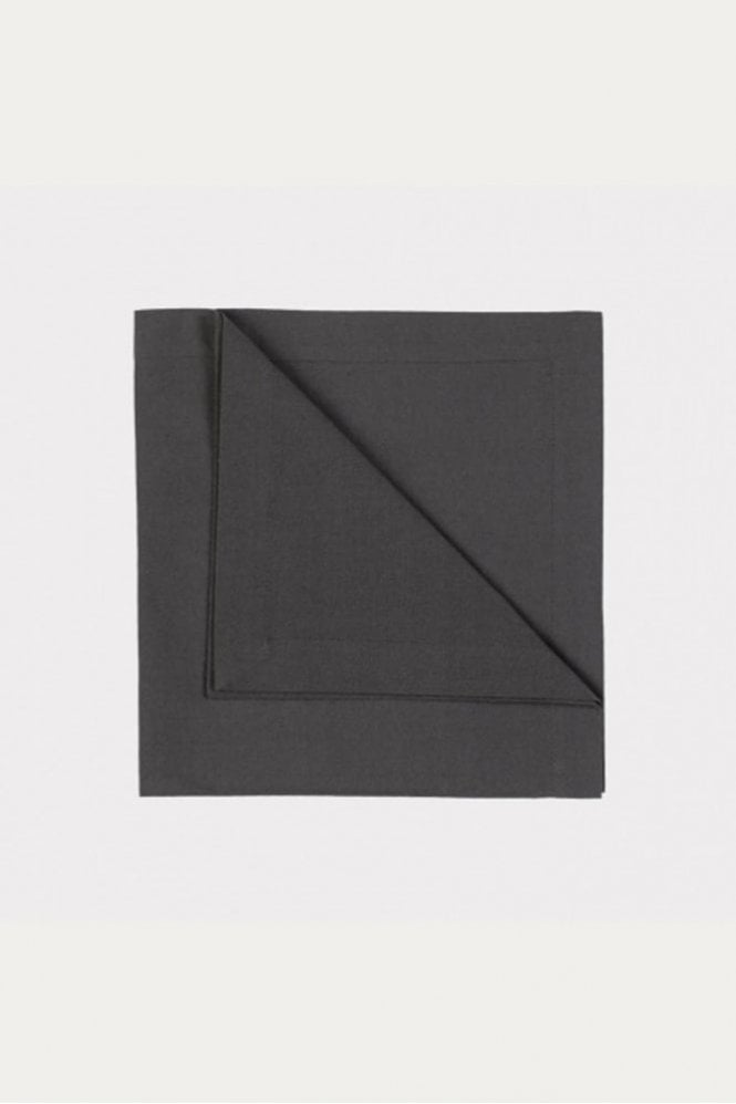 Linum Robert Napkin 4 Pack In Dark Charcoal Grey