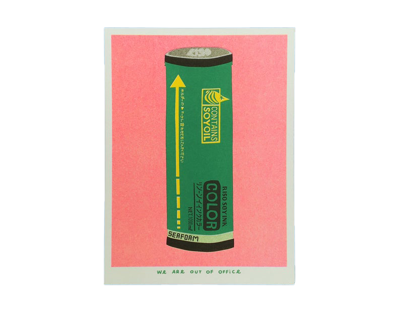 We are out of office  Japanese Tube of Sea Foam Riso Ink - Japanese Print
