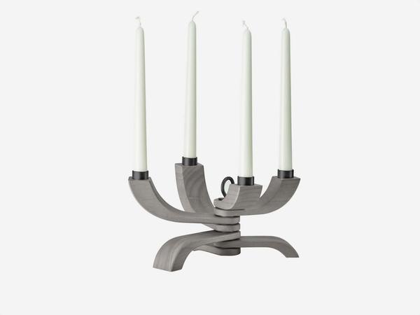 Nordic Light Candle Holder 4 Arms In Grey