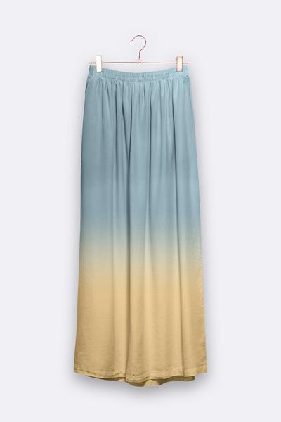 LOVE kidswear Beige and Light Blue Lina Skirt In Dip Dyed Tencel For Women