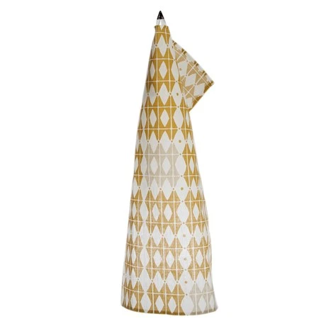 Iris Hantverk Ochre Rhombus Pattern Tea Towel 100% Linen