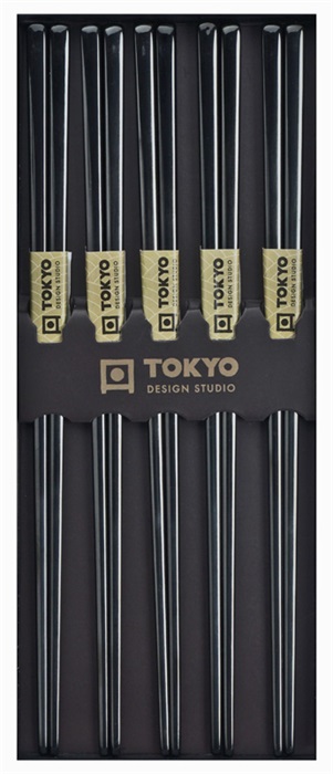 Tokyo Design Studio Stainless Steel Chopsticks Black - Set of 5