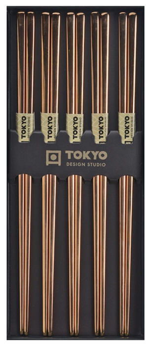 Tokyo Design Studio Stainless Steel Chopsticks Rose Gold - Set of 5