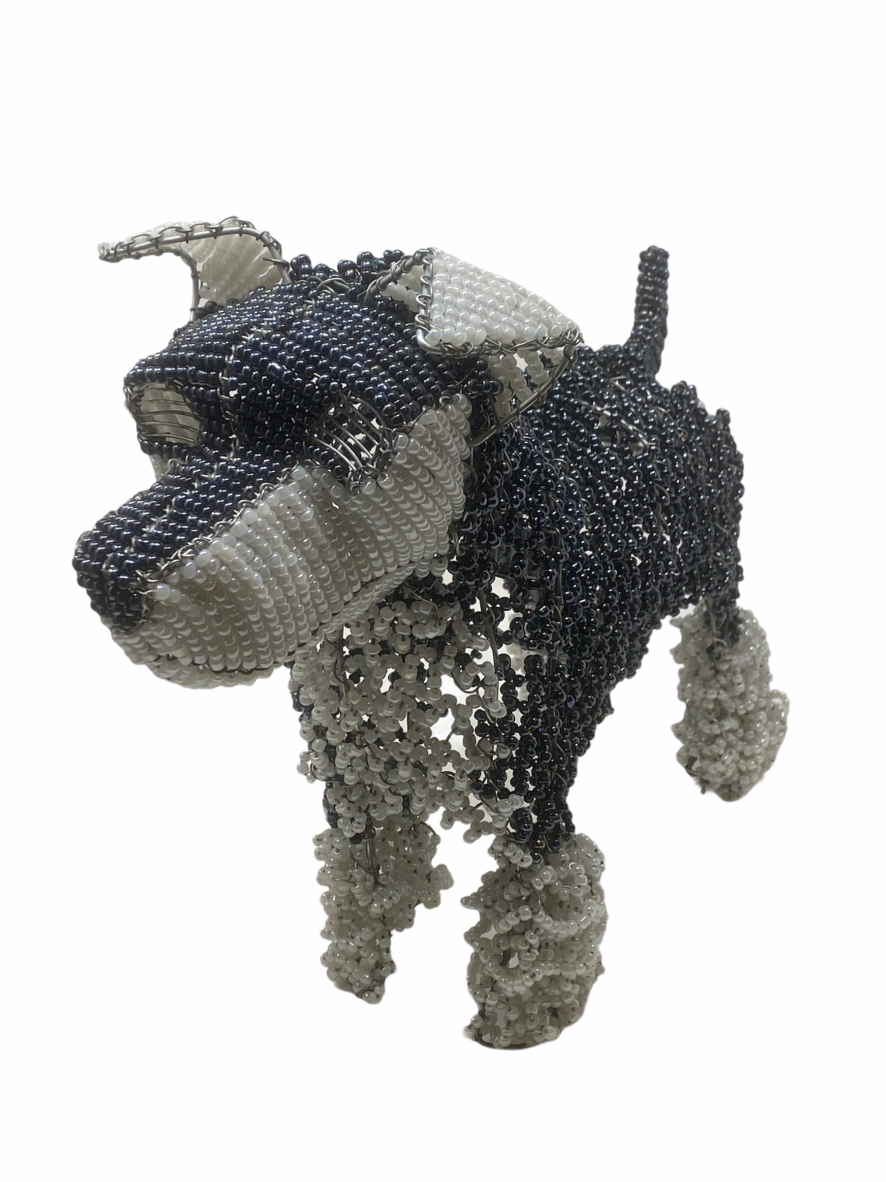 Botanical Boys Hand Beaded Dog Sculpture Terrier