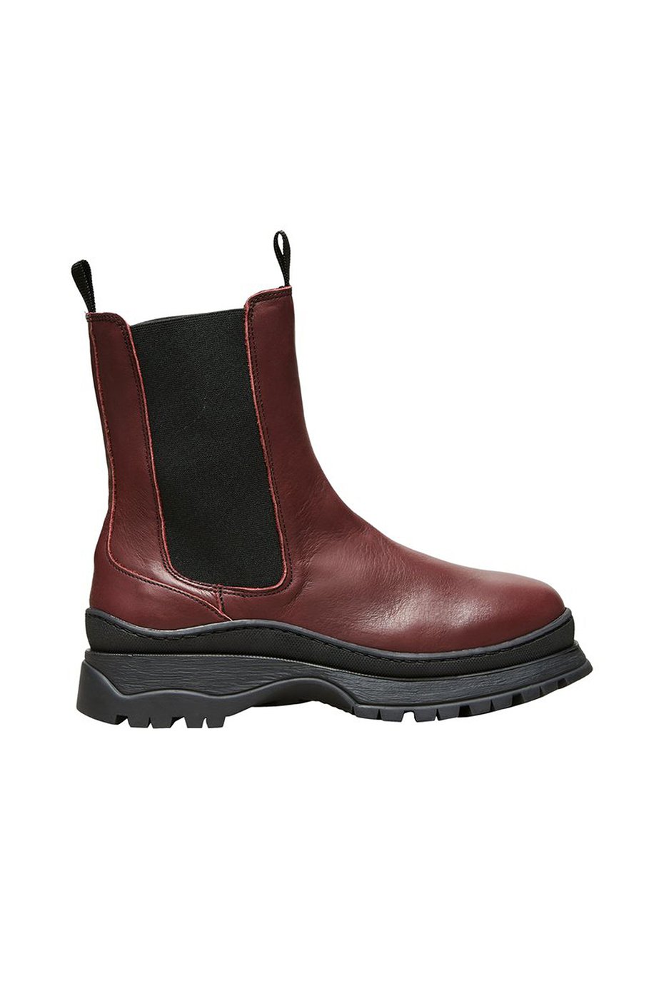 Selected Femme Burgundy Lucy Leather Chelsea Boot