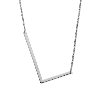 Nordic Muse Waterproof Personalised Letter L Initial Pendant Necklace Silver Plated Tarnish-Free