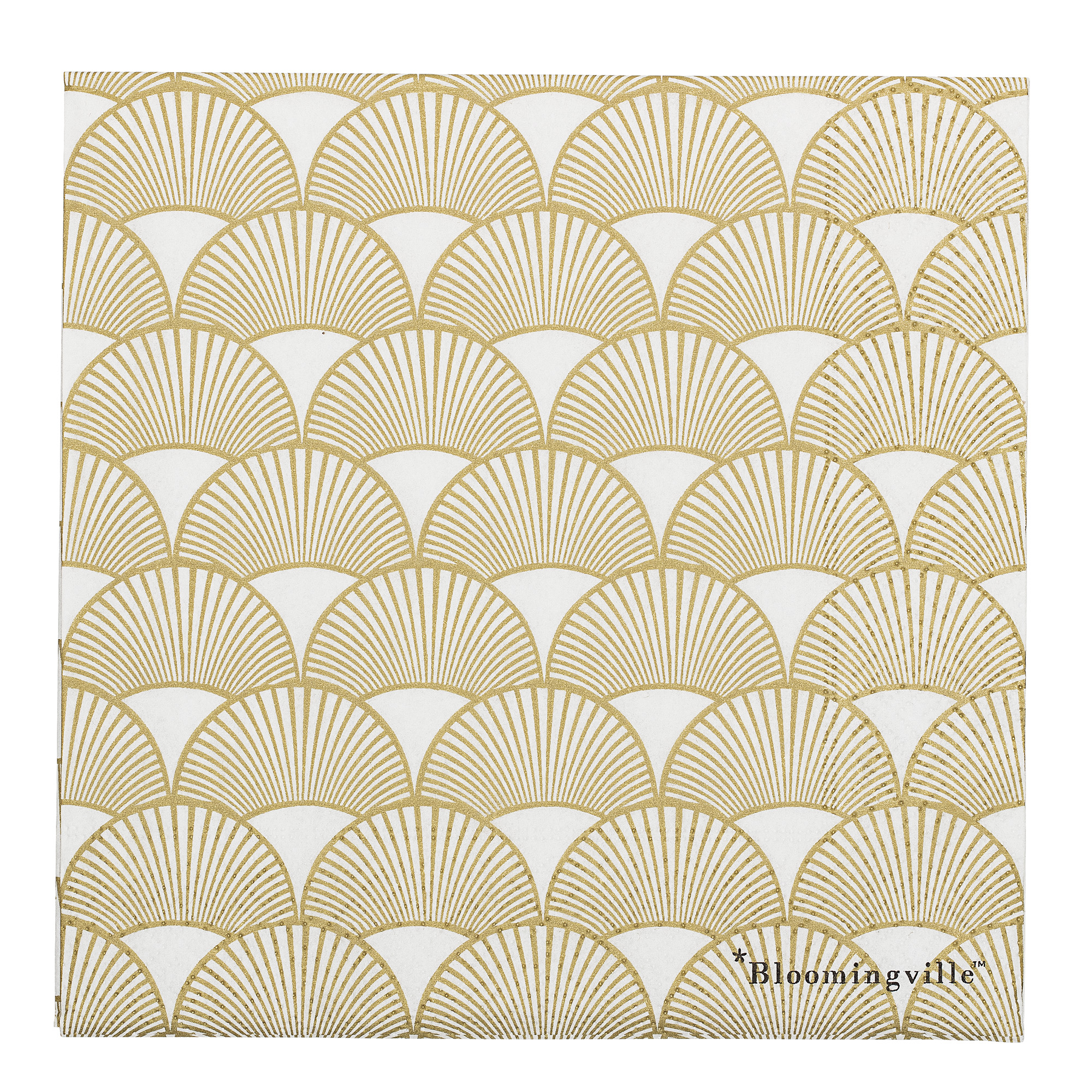 Bloomingville Pack of 20 White with Golden Arches Paper Napkin