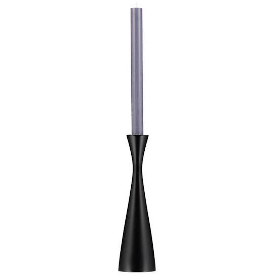 Tall Wooden Candleholder Jet Black