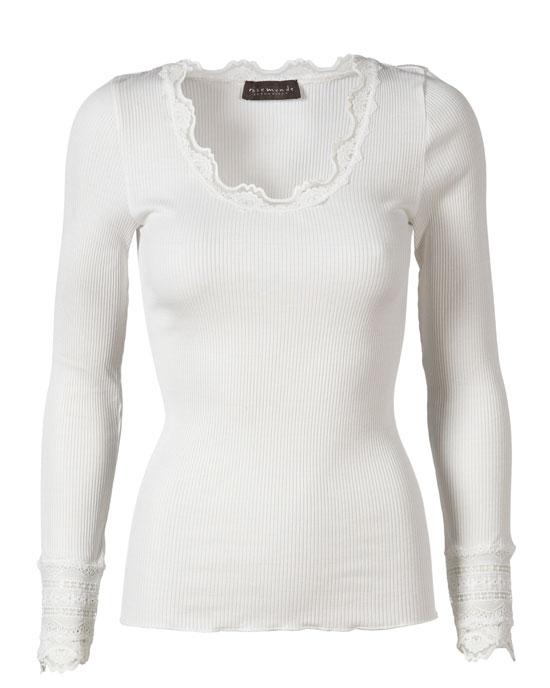 Rosemunde Silk Top Long Sleeve Vintage Lace New White