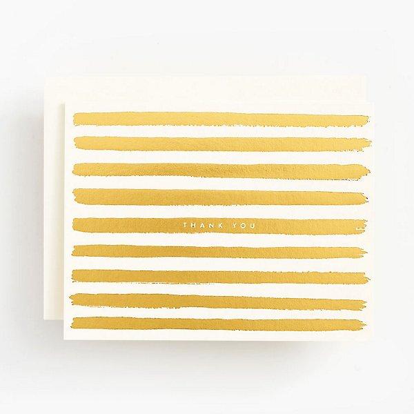 Thank You Card Gold Stripe