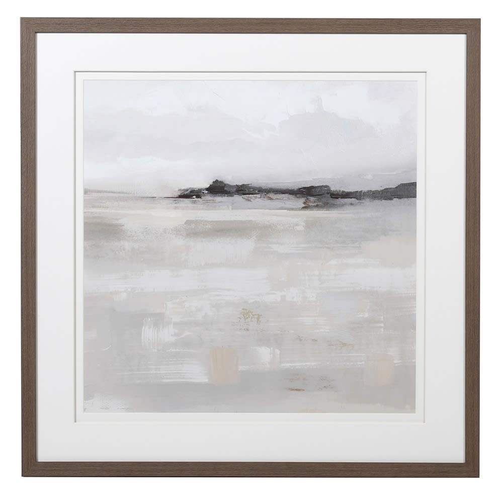 Just So Interiors Misty Water Landscape Picture in Mid-Oak Effect Frame