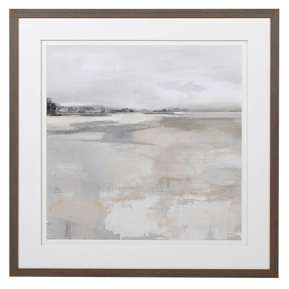 Just So Interiors Mist Over Water Landscape Picture in Mid-Oak Effect Frame