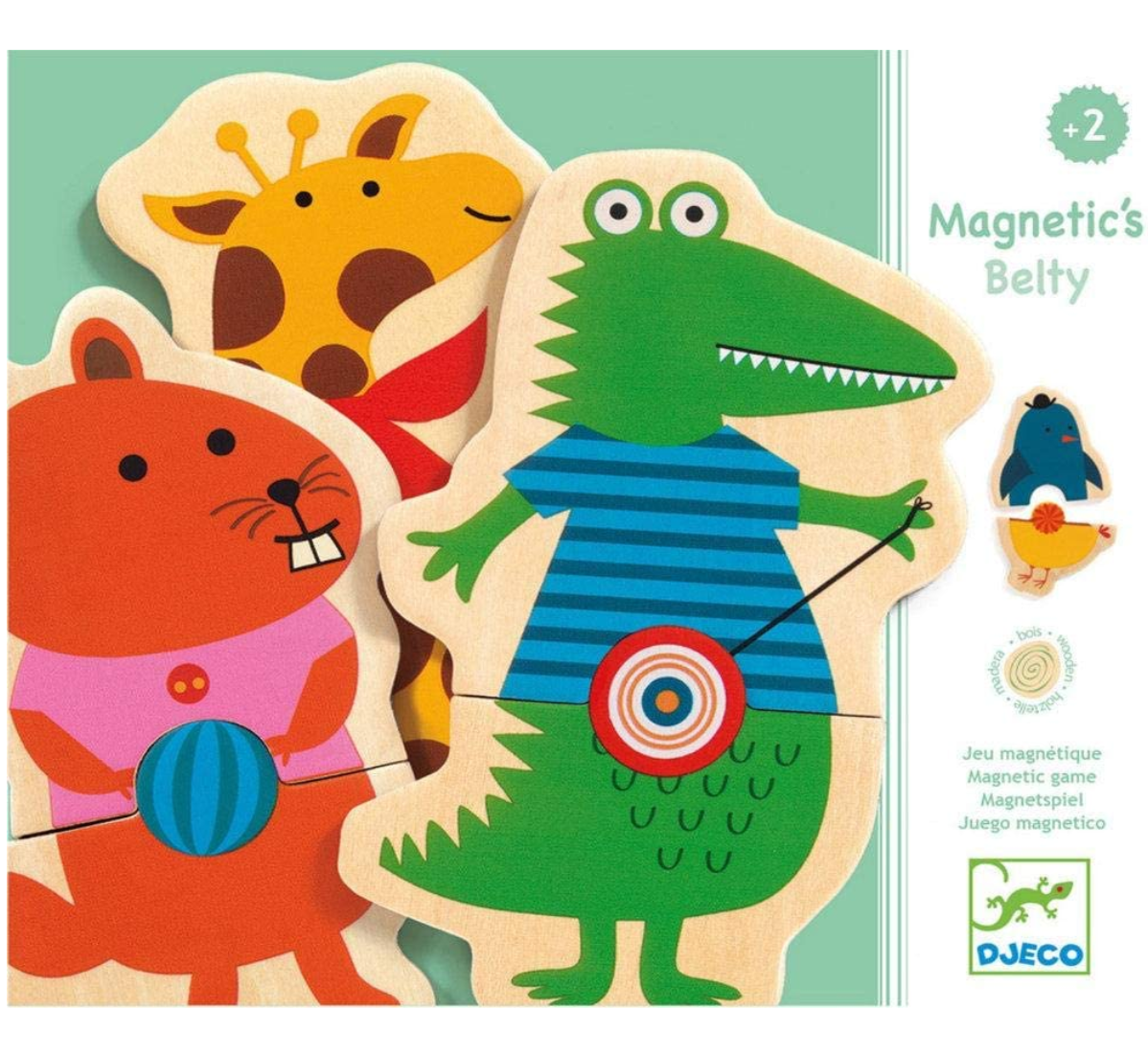 Djeco  Wooden Belty Mix & Match Animal Magnets Age 2+