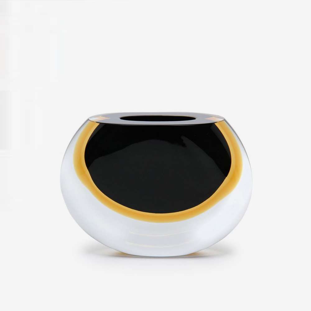 Cá d’Oro Minimalistic Glass Mini Vase 92 Black-Ambar